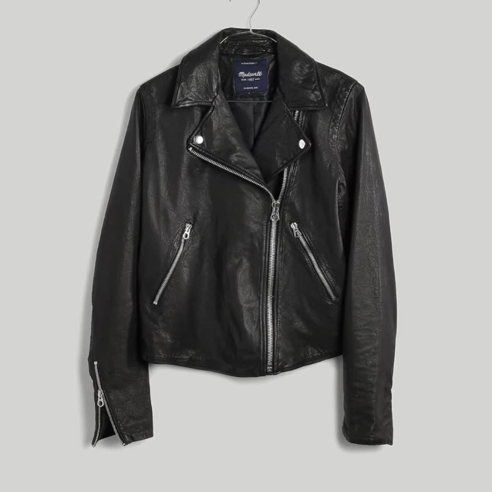 Madewell washed moto leather jacket (small)